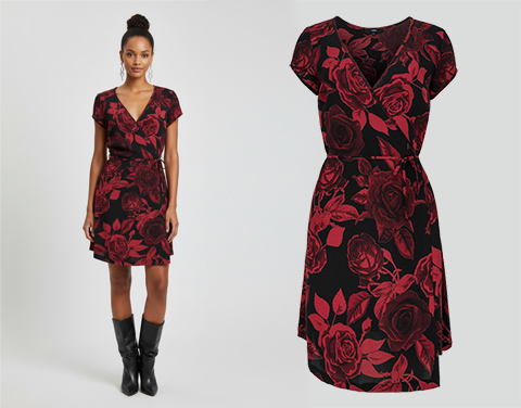 Wirtualna modelka prezentująca sukienkę wykonaną metodą typu duch