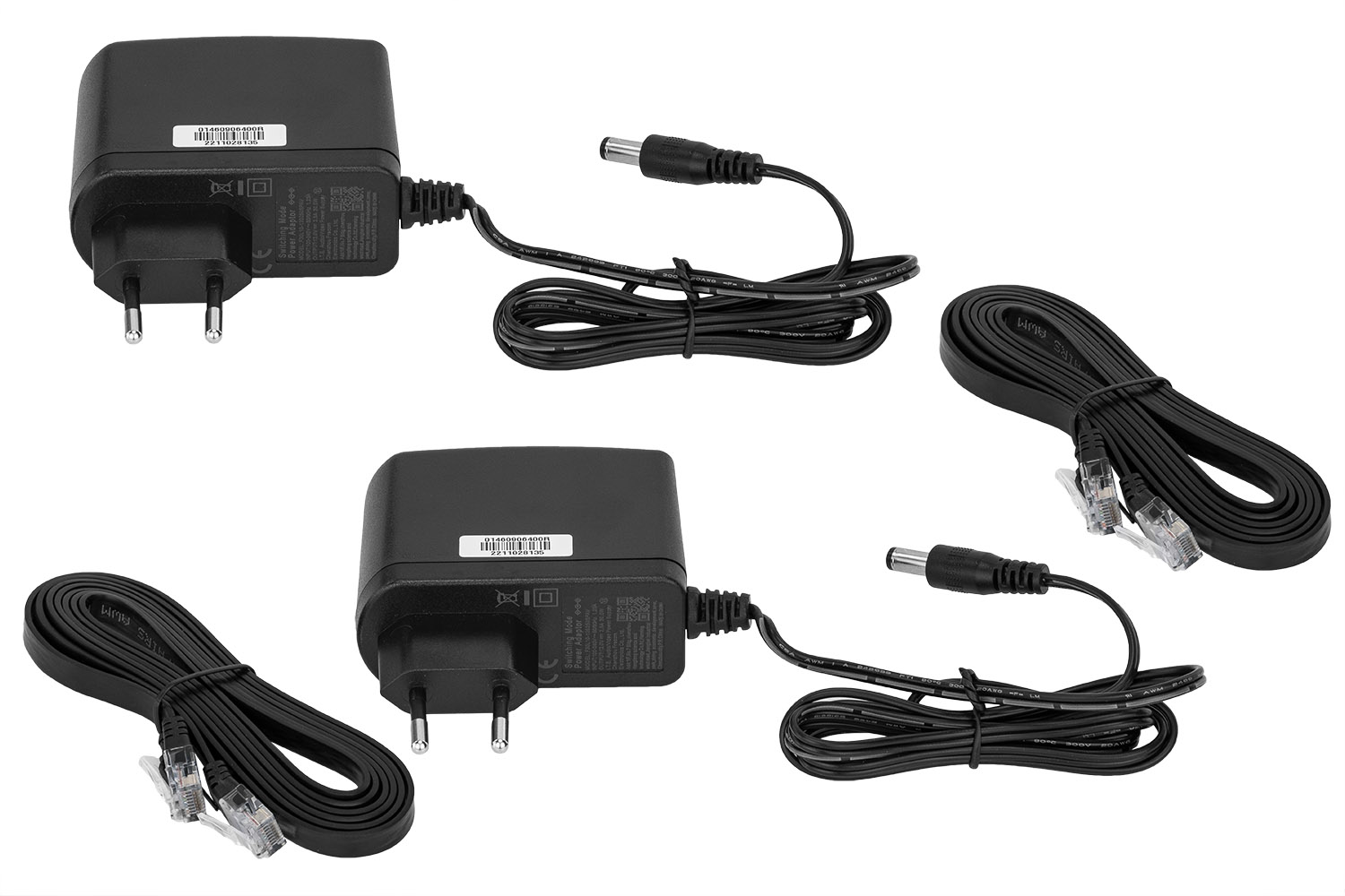 Packshot zasilaczy do routerów.