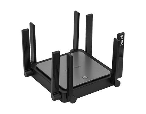 Packshotowe zdjęcie routera z dużą ilością anten i zasięgiem wykonane podczas sesji produktowej